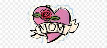 Pin Mother's Day Borders Clip Art - Mom Heart And Rose