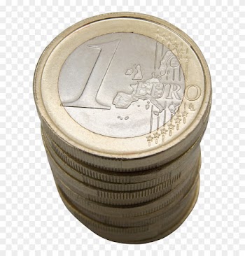 Pin Stack Of Money Clipart Transparent - Stack Of One Euro Coins