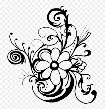 Pin Wedding Flower Clipart - Flower Art Black And White