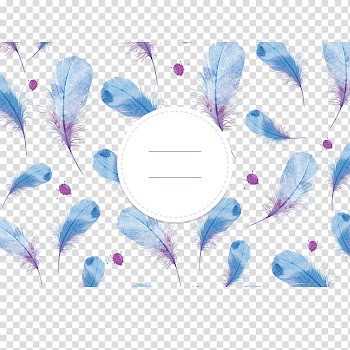 Pin, white, and blue feathers , Watercolor painting Feather Drawing, Watercolor feather seamless background transparent background PNG clipart
