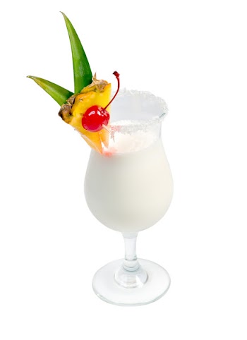 Pina Colada cocktail  isolated on white background,clipping Path