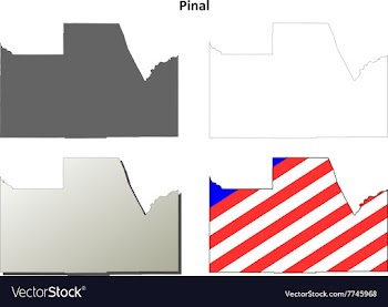 Pinal County Arizona outline map set vector image