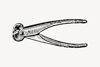 Pincers clipart, vintage illustration vector. | Free Vector Illustration - rawpixel