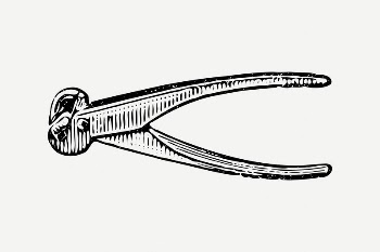 Pincers collage element, black & | Free PSD Illustration - rawpixel