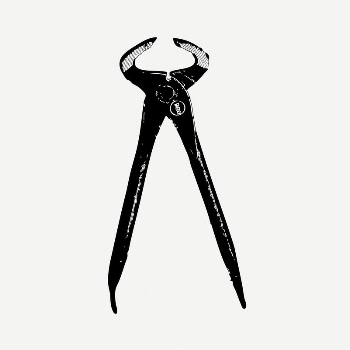 Pincers collage element, black & | Free PSD - rawpixel