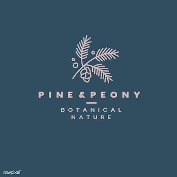 Pine &amp; Peony logo design vector | Free stock vector - 523416