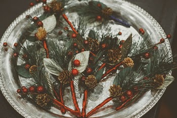 Pine Cone Christmas Decor On Plate