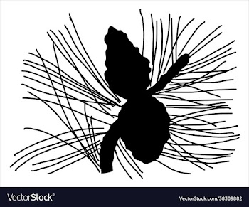 pine leaf in doodle style