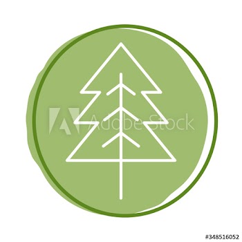 pine tree block style icon