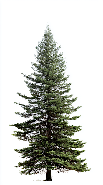 Pine Tree on White Background