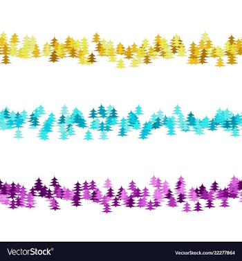 Pine tree pattern paragraph rule line design set vector image