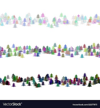 Pine tree pattern paragraph rule line design set vector image