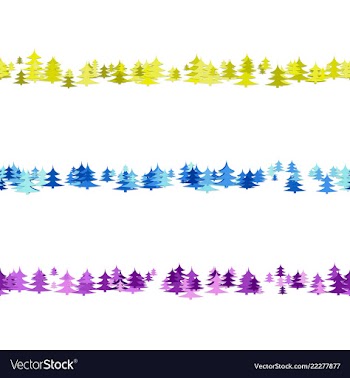 Pine tree pattern paragraph rule line design set vector image