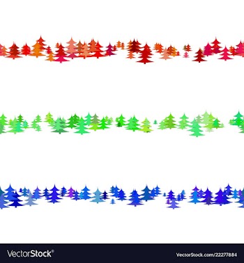 Pine tree pattern paragraph rule line design set vector image