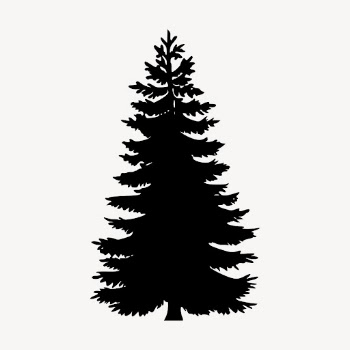 Pine tree silhouette clipart, botanical | Free Vector - rawpixel