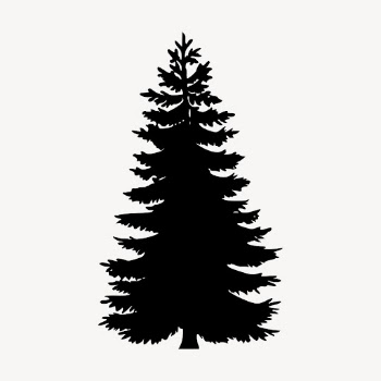 Pine tree silhouette clipart, nature | Free Photo - rawpixel