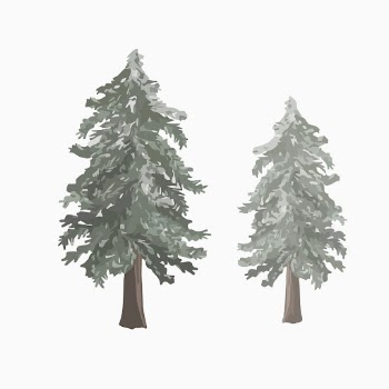 Pine trees sticker, collage element | Free PSD Illustration - rawpixel