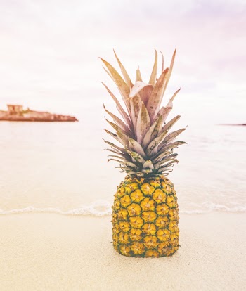 Pineapple at Beach Sand
