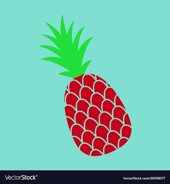 Pineapple exotic tropical fruit sketch pop art vector image