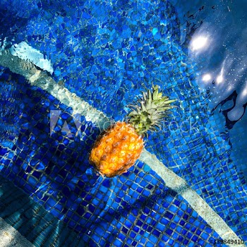 Pineapple in a pool