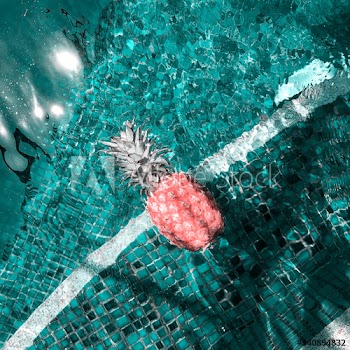 Pineapple in a pool