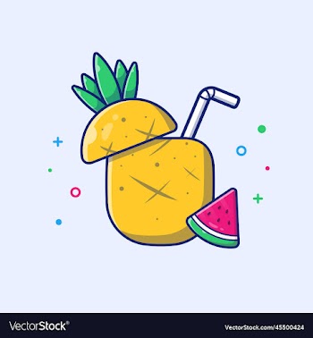 pineapple juice and watermelon cartoon