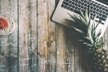 Pineapple on Gray Laptop Computer