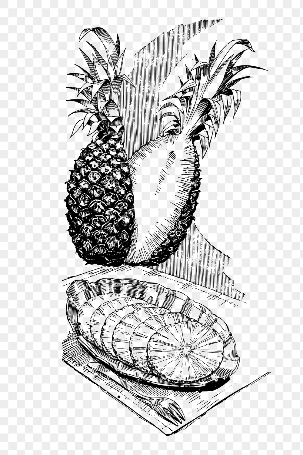 Pineapple png sticker, vintage fruit | Free PNG - rawpixel