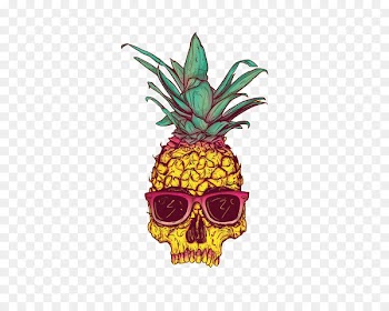 Pineapple Skull Calavera Tropical fruit Drawing - Creative pineapple 