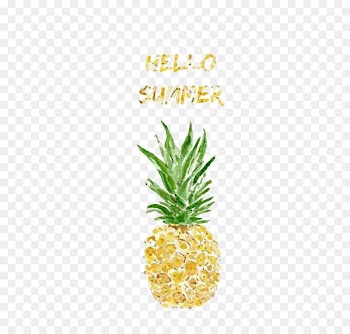 Pineapple Watercolor painting Printmaking Illustration - Hello summer 
