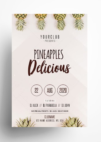 Pineapples – Free Minimal PSD Flyer Template