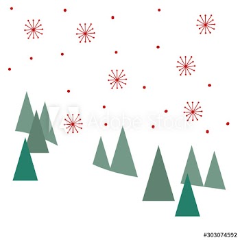 pines trees forest winter scene