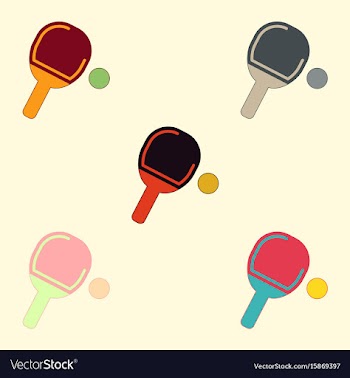 Ping pong racket collection vector image