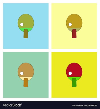 Ping pong table tennis icon collection vector image