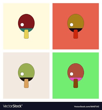 Ping pong table tennis icon collection vector image