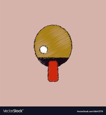 Ping pong table tennis icon in hatching style vector image
