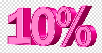 Pink 10% , Sales Money, Offer transparent background PNG clipart