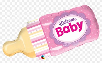 Pink 'welcome Baby' Bottle Shape Foil Balloon - Welcome Baby Bottle Balloon
