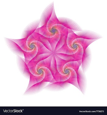 Pink abstract circular fractal shape design vector image