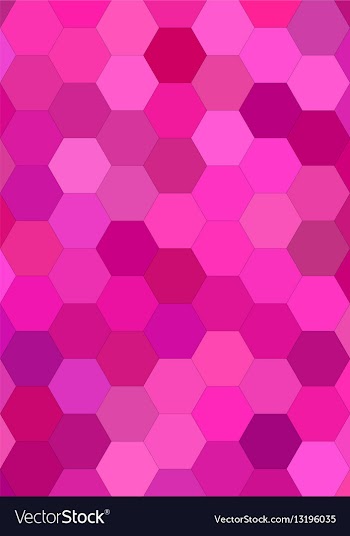 Pink abstract hexagonal tile mosaic background vector image