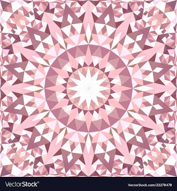 Pink abstract seamless triangle mosaic tile vector image