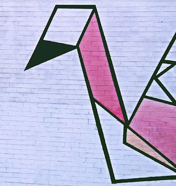 Pink and Black Abstract Painting