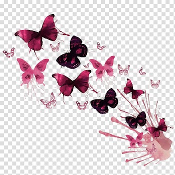 Pink and black butterflies , Butterfly Watercolor painting Work of art, butterfly transparent background PNG clipart