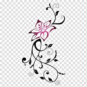 Pink and black flower , Flower , tribal transparent background PNG clipart