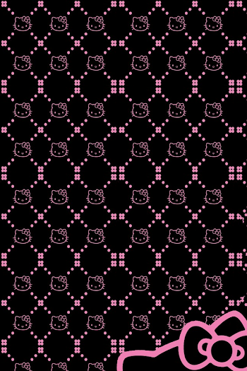 Pink and Black iPhone Wallpaper | Hello Kitty Black iPhone 640x960 ...