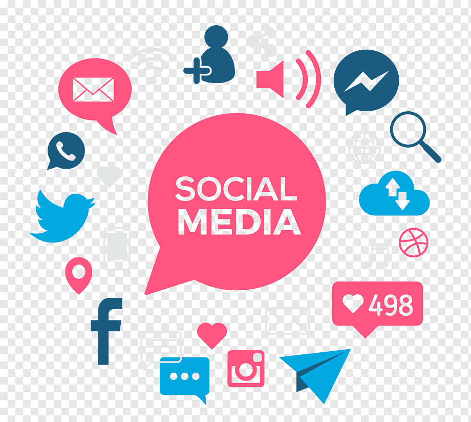 pink and blue background with text overlay, Social media optimization Social media marketing Digital marketing, social media, text, logo, social Media png