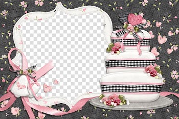 Pink and blue decor art, Birthday cake Torte frame Greeting card, Cartoon birthday card frame transparent background PNG clipart