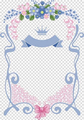 Pink and blue flowers, frame Graphic design, lace,Hand Painted,Flowers,frame,Shading transparent background PNG clipart