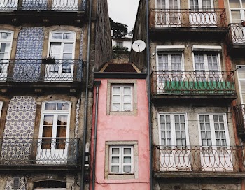 Pink and Brown Concrete Building