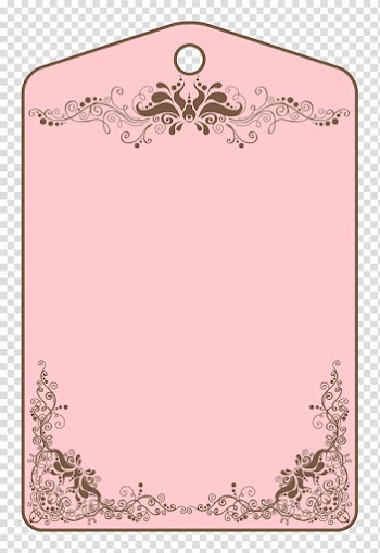 Pink and brown floral banner, Paper Shabby chic Vintage clothing Pink, Pink pattern tag transparent background PNG clipart